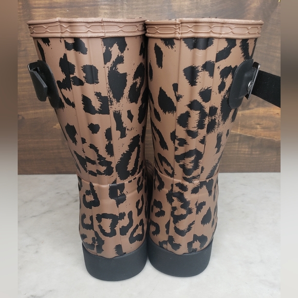 NEW Hunter low leopard matte rain boots womens size 7 - Picture 7 of 10